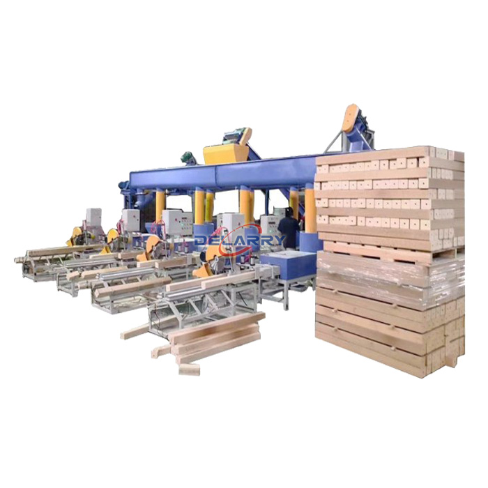 Automatic wood pallet block production line