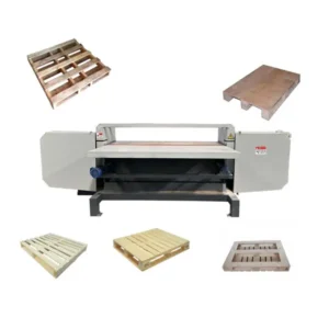 wood pallet dismantling machine with finished recycled wood boards